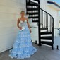 Princess Off-the-shoulder Sequin Tiered Prom Dresses