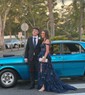 Ball Gown V-neck Sequin Ruffle Tiered Prom Dresses