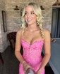 Mermaid Strapless Lace Tulle Prom Dresses With Appliques