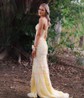 Mermaid Strapless Lace Tulle Prom Dresses With Appliques