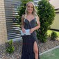 Black Mermaid V-neck Jersey Beaded Prom Dresses
