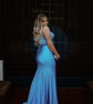 Black Mermaid V-neck Jersey Beaded Prom Dresses