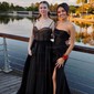 Mermaid Strapless Satin Corset Prom Dresses With Ruched