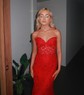 Mermaid Strapless Tulle Corset Prom Dresses With Appliques