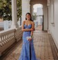 Mermaid Sweetheart Tulle Corset Prom Dresses With Appliques