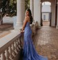 Mermaid Sweetheart Tulle Corset Prom Dresses With Appliques