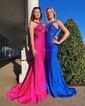 Mermaid Halter Jersey Backless Beaded Prom Dresses