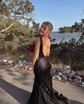 Mermaid V-neck Backless Sparkly Sequin Prom Dresses