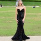 Mermaid V-neck Sparkly Velvet Sequin Prom Dresses