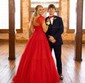 Ball Gown Sweetheart Tulle Ruffle Prom Dresses With Ruched