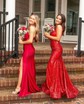 Mermaid Strapless Satin Corset Prom Dresses With Ruched