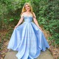 Ball Gown Off-the-shoulder Satin Corset Prom Dresses With Beading