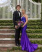 Mermaid V-neck Jersey Cut Out Beaded Prom Dresses
