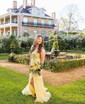 Mermaid V-neck Tulle Prom Dresses With Appliques
