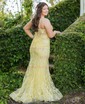Mermaid V-neck Tulle Prom Dresses With Appliques