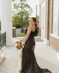Sheath/Column Strapless Sparkly Sequin Prom Dresses With Feather