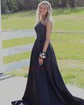 Ball Gown One Shoulder Satin Beaded Prom Dresses With Ruched