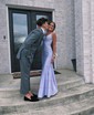 Mermaid V-neck Jersey Beaded Prom Dresses With Ruched
