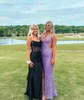 Black Mermaid Strapless Satin Corset Prom Dresses With Ruched