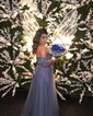 Ball Gown Strapless Tulle Prom Dresses With Appliques