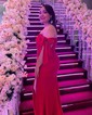Mermaid Off-the-shoulder Jersey Prom Dresses With Ruched
