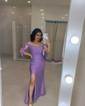 Mermaid Off-the-shoulder Jersey Prom Dresses With Ruched