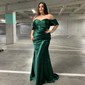 Mermaid Off-the-shoulder Satin Prom Dresses With Ruched