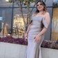 Mermaid Off-the-shoulder Satin Prom Dresses With Ruched