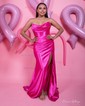 Sheath/Column Cowl Neck Satin Prom Dresses With Ruched