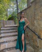 Mermaid Sweetheart Satin Cut Out Prom Dresses With Appliques