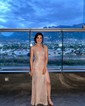 Mermaid V-neck Sparkly Sequin Prom Dresses With Ruched