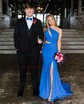 Mermaid One Shoulder Stretch Crepe Cut Out Prom Dresses With Ruched