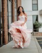 Ball Gown Off-the-shoulder Sequin Tiered Prom Dresses