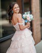 Ball Gown Off-the-shoulder Sequin Tiered Prom Dresses