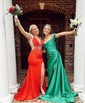 Sheath/Column Off-the-shoulder Satin Prom Dresses With Ruched