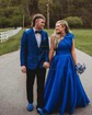 Ball Gown One Shoulder Satin Modest Prom Dresses With Bow