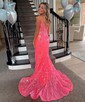 Mermaid V-neck Sparkly Sequin Prom Dresses