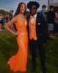 Mermaid V-neck Sparkly Sequin Prom Dresses
