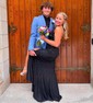 Black Mermaid V-neck Jersey Beaded Prom Dresses