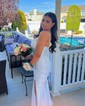 Black Mermaid V-neck Jersey Beaded Prom Dresses