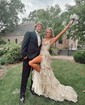 Ball Gown Off-the-shoulder Sequin Tiered Prom Dresses