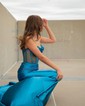 Mermaid Strapless Satin Corset Prom Dresses With Ruched