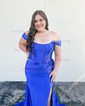 Mermaid Off-the-shoulder Satin Corset Prom Dresses With Ruched