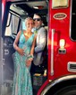Mermaid V-neck Backless Sparkly Sequin Prom Dresses