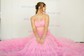 Ball Gown Strapless Tulle Ruffle Tiered Prom Dresses