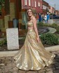 Ball Gown Strapless Sparkly Sequin Two Piece Prom Dresses
