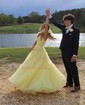Ball Gown Sweetheart Tulle Ruffle Prom Dresses With Ruched