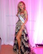 Ball Gown Off-the-shoulder Sequin Tiered Prom Dresses