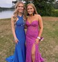 Mermaid Strapless Lace Tulle Prom Dresses With Appliques