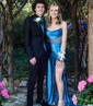 Mermaid Strapless Satin Corset Prom Dresses With Ruched